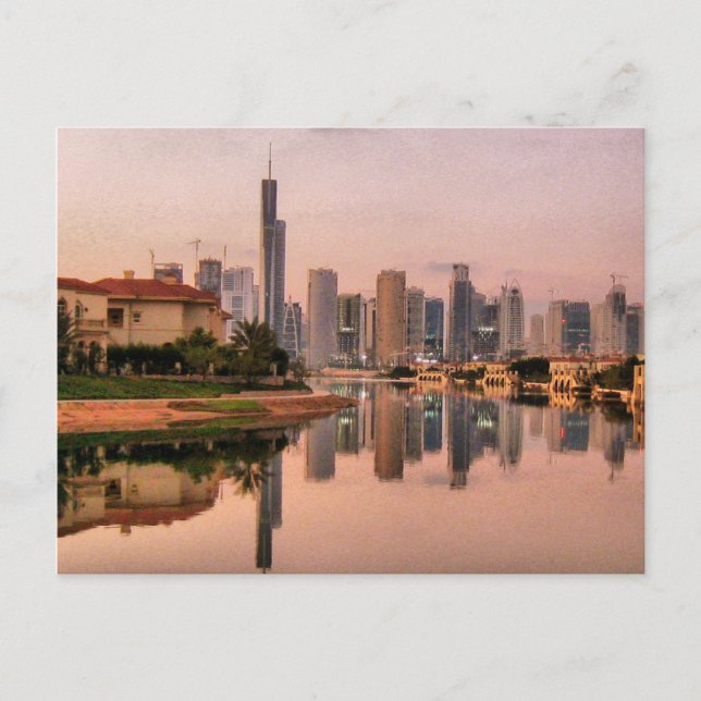 Cartão Postal Nova Linha do Skyline de Dubai (Frente)