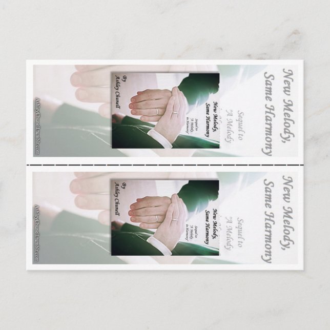 Cartão Postal Nova Melody, Mesma Harmonia - Ashley Chunell Bookm (Frente)