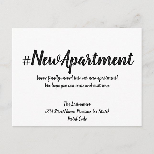 Cartão Postal Nova Mudança de Endereço do Apartamento (Frente)