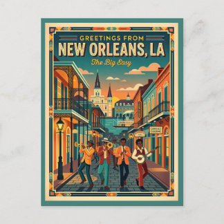 Cartão Postal Nova Orleans Big Easy Estilo Vintage
