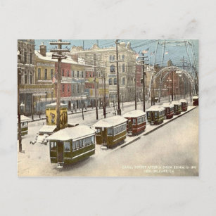 Cartão Postal Nova Orleans Canal Rua Neve 1895