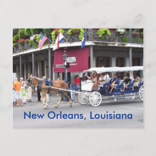 Cartão Postal Nova Orleans, Casa Louisiana e Carruagems