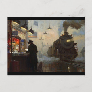 Cartão Postal Nova Orleans esperando pelo trem