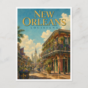 Cartão Postal Nova Orleans Louisiana French Quarter GeoSaga