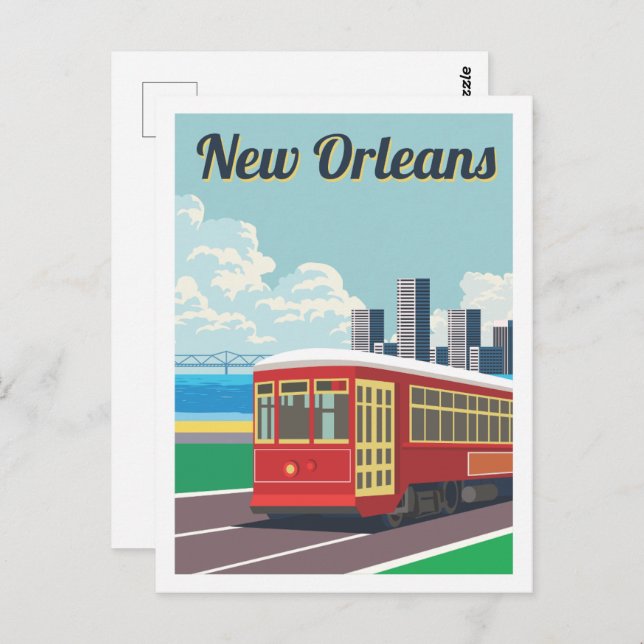 Cartão Postal Nova Orleans Louisiana Viagem Place Ilustração (Frente/Verso)