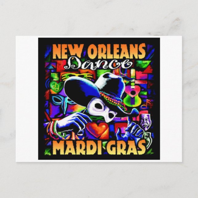 Cartão Postal Nova Orleans Mardi Gras #010 (Frente)
