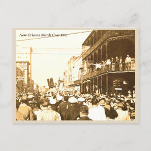Cartão Postal Nova Orleans Mardi Gras, foto de 1961