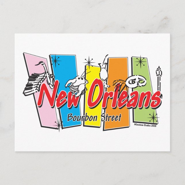 Cartão Postal Nova Orleans-Retro (Frente)