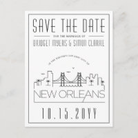 Nova Orleans | Skyline Estilizado Salvar a Data