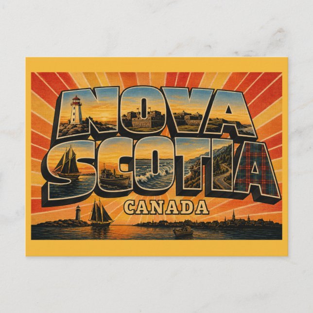 Cartão Postal Nova Scotia Canadá Província Marítima (Frente)