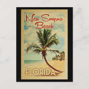 Cartão Postal Nova Viagens vintage de Palmeira de praia de Smyrn