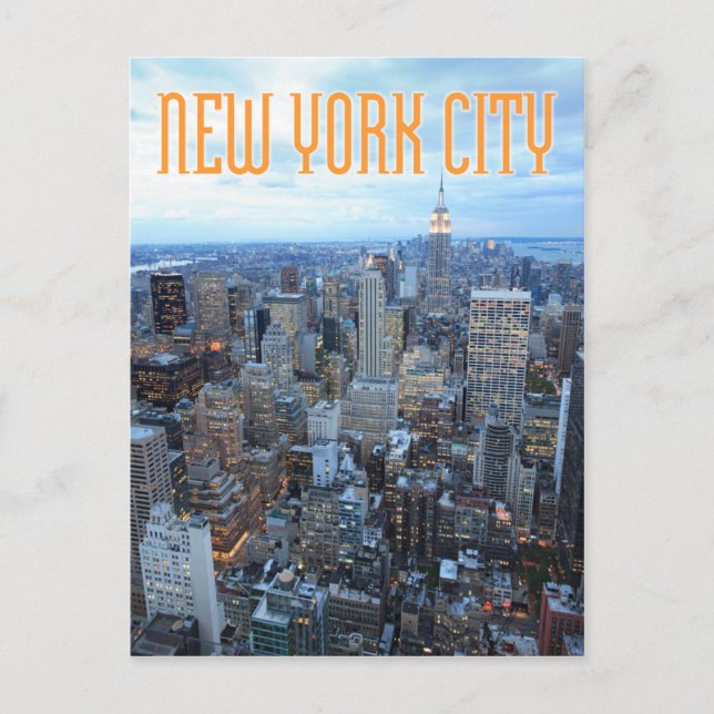 Cartão Postal Nova York ao anoitecer (Frente)