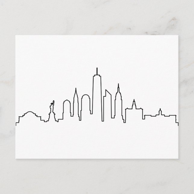 Cartão Postal NOVA YORK NYC Manhatten EUA City Skyline Silhouett (Frente)