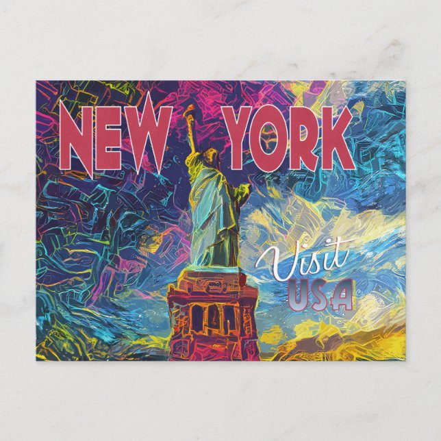 Cartão Postal Nova York. Visite os EUA... (Frente)