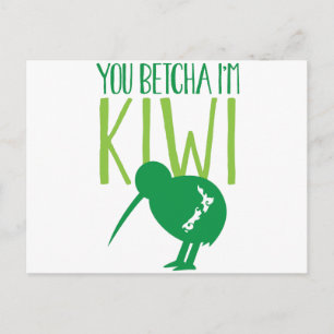 Cartão Postal NOVA ZEALAND ENGRAÇADO-TE BETCHYA Eu sou KIWI Páss