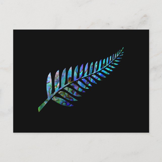 CARTÃO POSTAL NOVA ZEALAND FERN SIMPLES PAUA (Frente)