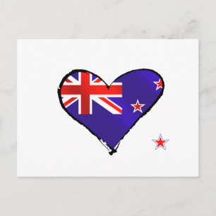 Cartão Postal Nova Zelândia ama presentes de bandeira cardíaca