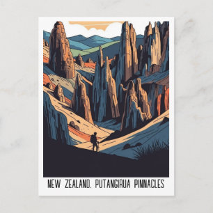 Cartão Postal Nova Zelândia Putangirua PinnaclesViagem