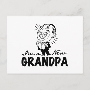 Cartão Postal Novas camisetas e presentes no vovô sorrindo