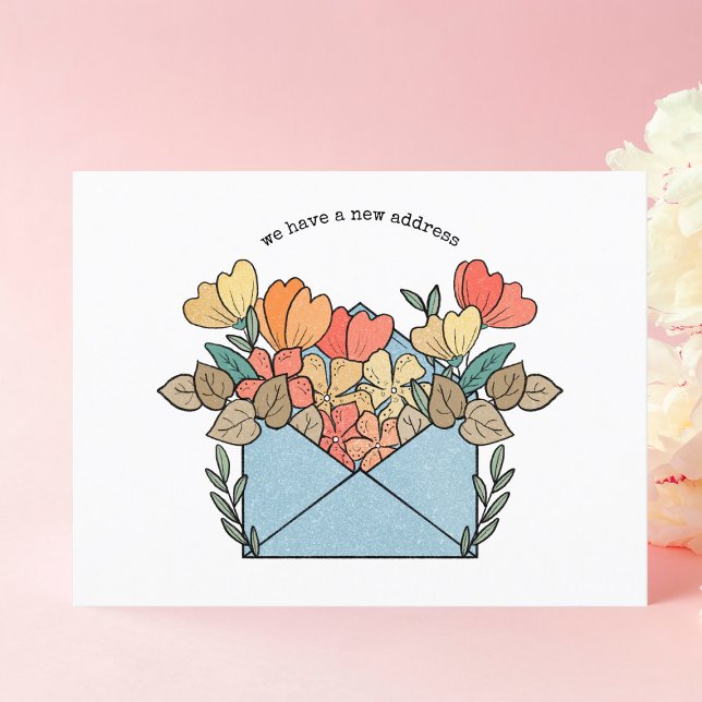 Cartão Postal Novas Flores de Endereço Ilustradas (Criador carregado)