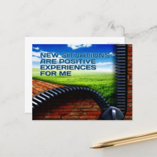 Cartão Postal "Novas situações" Afirmação de Motivação
