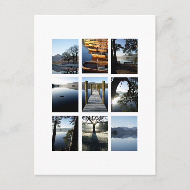 Cartão Postal Nove Vistas de Derwentwater - Lake District, Reino (Frente)