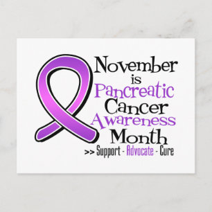 Cartão Postal Novembro é Mês de Consciência do Câncer de pâncrea