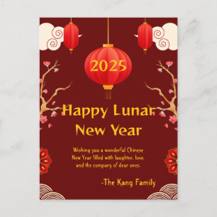 Cartão Postal Novo ano chinês 2025