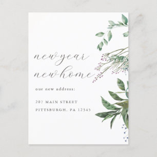 Cartão Postal Novo Ano Nova Mudança de Endereço em Movimento