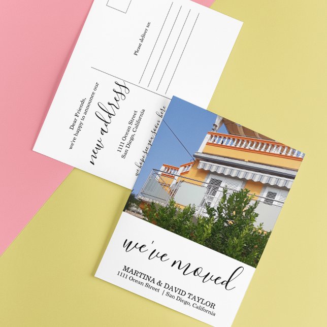 Cartão Postal Novo Anúncio de Foto do Novo Endereço Residencial (Criador carregado)