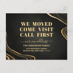 Cartão Postal Novo Anúncio de Movimentação de Novo Endereço Dour