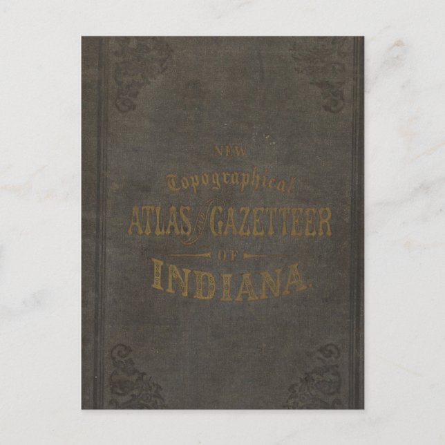 Cartão Postal Novo atlas topográfico e gazetteer de Indiana (Frente)