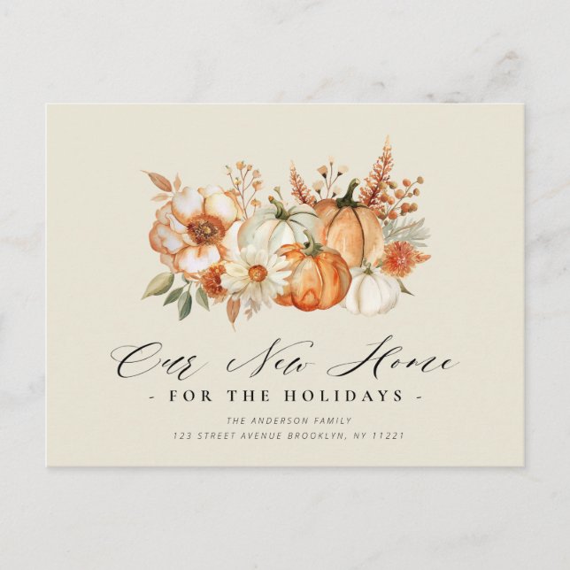 Cartão Postal Novo Cartão-postal de Ação de Graças em Casa (Frente)