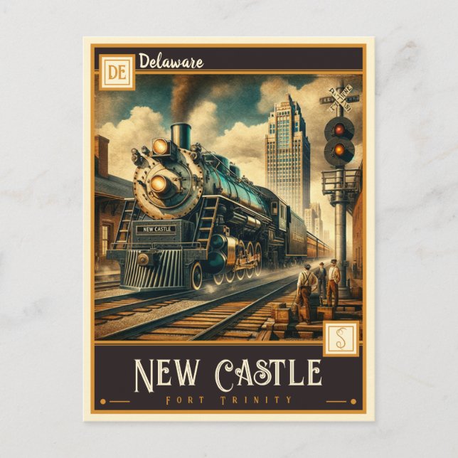 Cartão Postal Novo Castelo, Delaware | Vintage (Frente)