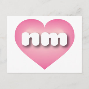 Cartão Postal Novo Coração Cinza Rosa - Amor