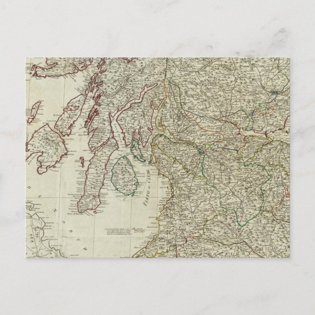 Cartão Postal Novo e correto mapa da Escócia (Frente)
