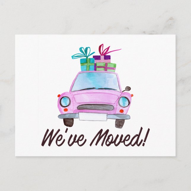 Cartão Postal Novo endereço Classic Christmas Car (Frente)