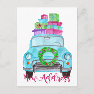 Cartão Postal Novo endereço Classic Christmas Car
