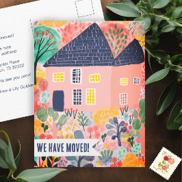 Cartão Postal Novo Endereço de Alteração de Anúncio de Movimenta