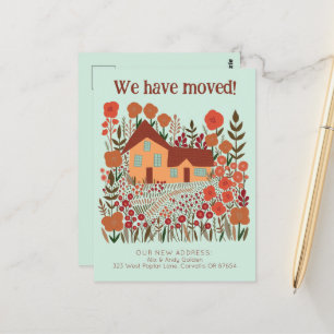 Cartão Postal Novo Endereço Doméstico Que Mudamos De Flores De F