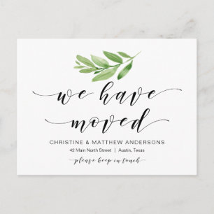 Cartão Postal Novo Endereço Doméstico, Verde, Anúncio em Movimen
