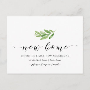 Cartão Postal Novo Endereço Doméstico, Verde, Anúncio em Movimen