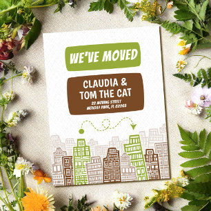 Cartão Postal novo endereço estamos mudando cidade dos desenhos 