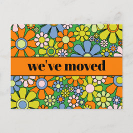 Cartão Postal Novo Endereço Floral do Primavera Retroativo / Mov