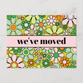 Cartão Postal Novo Endereço Floral do Primavera Retroativo / Mov