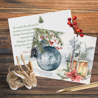 Cartão Postal Novo endereço Lanterna de Natal