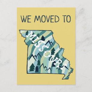 Cartão Postal NOVO ENDEREÇO Mover Mapa Ilustrado do Estado do Mi