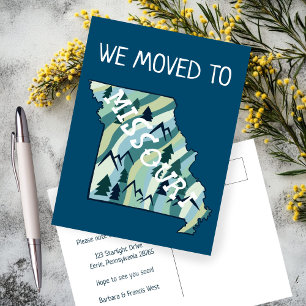 Cartão Postal NOVO ENDEREÇO Mover Mapa Ilustrado do Estado do Mi