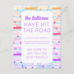 Cartão Postal NOVO ENDEREÇO NOMAD Trailer de Camper Vanlife RV