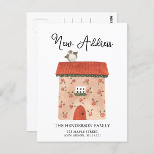 Cartão Postal Novo Endereço Novo Cartão-Postal de Anúncio de Mov